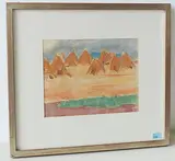 Landschaft mit Heu by Carl Roesch, 1952, oil, offered Dec 2017