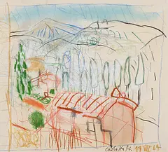Landschaft by Carlotta Stocker, 1964, pastel, sold Dec 2017