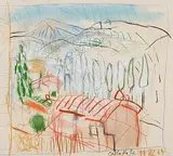 Landschaft by Carlotta Stocker, 1964, pastel, sold Dec 2017