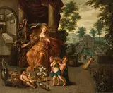 Umkreis Allegorie des weltlichen Reichtums by Brueghel, Jan, d.J., oil on copper, offered Sep 2017