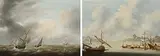 Gegenstücke: Schiffe auf stürmischer See / Schiffe auf ruhiger See by Holland, um 1800, oil on canvas, offered Sep 2017