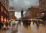 Place de Clichy in Paris by Fausto Giusto, oil on canvas, sold Sep 2017