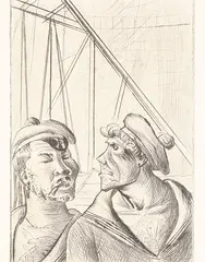 Technisches Personal by Otto Dix, 1922, drypoint, sold Sep 2017