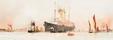 Off Tilbury by Charles Dixon, 1912, watercolor, offered Sep 2017