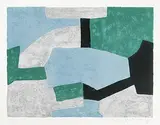Composition grise, verte et bleue by Serge Poliakoff, 1966, color lithograph, sold Sep 2017