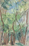 Luxemburgische Gärten in Paris by Pavel Tchelitchew, gouache, sold Sep 2017