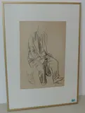 Mann mit Schuh by Karl Hubbuch, pencil, sold Sep 2017