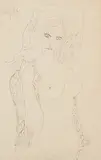 Damenportrait by F. N. Souza, 1963, ink, sold Sep 2017