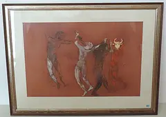 Studie zu einem Tänzer by Ivan Valtchev, 1974, mixed media, sold Sep 2017