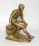 Frankreich, Ende 19.Jh., nach einem Vorbild der Antike by Figur "Sitzender Merkur", bronze, offered Sep 2017