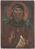 Griechisch, 19.Jh by Hl. Antonius der Grosse, tempera, sold Sep 2017