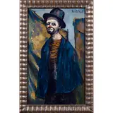 Clown by Benton F. Scott, oil on canvas, sold Jul 2023