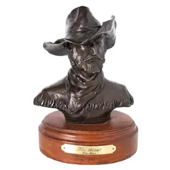 Untitled by Tom Moss, bronze sculpture on wood base, sold Jul 2023