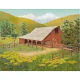Untitled (Barn in the Foothills) by Ralph Hillyer Avery, oil on board, sold Nov 2023