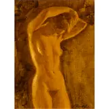Nude #1 by Ed Diffenderfer, mixed media on board, sold Nov 2023