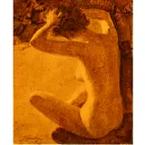 Nude #2 by Ed Diffenderfer, mixed media on board, sold Nov 2023