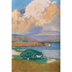 Untitled by Arthur Matthews, oil on board, sold Nov 2023