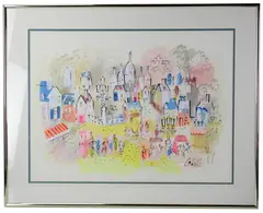 impressionistic European cityscape in vibrant colors by Charles Cobelle, watercolor, sold Aug 2026