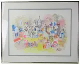 impressionistic European cityscape in vibrant colors by Charles Cobelle, watercolor, sold Aug 2026