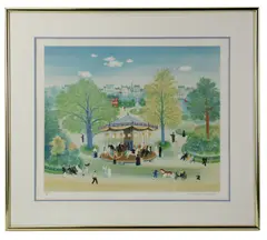 Carousel en Parc Monceau by Michel Delacroix, lithograph, sold Aug 2026