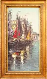 Sailboats Scene by F. Walters, Oil on Canvas, sold Feb 2025