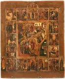Russisch, 19.Jh by Grosse Festtagsikone, tempera, sold Sep 2017