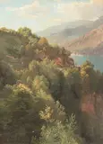 Am Walensee bei Murg, 1863 by Johann Gottfried Steffan, oil on canvas, sold Sep 2017