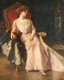 Baronin Elisabeth von Wichmann, 1910 by Albert von Keller, oil on canvas, sold Sep 2017