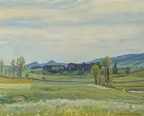 Juralandschaft im Frühling, 1939 by Charles l'Eplattenier, oil on board, sold Sep 2017