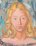 Portrait einer jungen Frau mit blondem Haar, um 1940 by Maurice Barraud, oil on canvas, offered Sep 2017