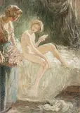 Nu dans une alcôve et servante by Otto Vautier, oil on canvas, offered Sep 2017
