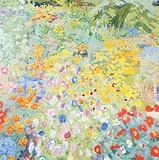 Frau Wettsteins Garten im September", 1975 by Karl Landolt, oil on canvas, sold Sep 2017