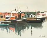 Port de Lisbonne", 1981 by Georges Borgeaud, oil on canvas, offered Sep 2017