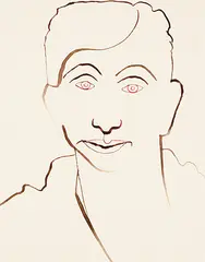 Selbstportrait by Max von Moos, 1948, ink, sold Sep 2017