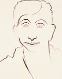 Selbstportrait by Max von Moos, 1948, ink, sold Sep 2017