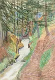 Ruisseau dans la forêt by Charles-Clos Olsommer, 1920, watercolor, offered Sep 2017