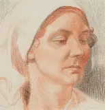 Frauenportrait by Charles-Clos Olsommer, charcoal, offered Sep 2017