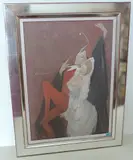 Harlekin und junge Frau, 1992 by Otto Bachmann, tempera, sold Sep 2017