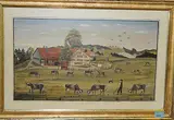 Kühe auf der Weide, 1974 by P. Willi, oil on panel, sold Sep 2017