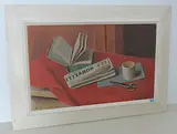 Stillleben mit Zeitschrift, Buch und Schere, 1932 by Alexandre Blanchet, oil on canvas, offered Sep 2017