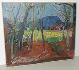 Spätsommerlandschaft, 1967 by Max Franz Brütschlin, oil on canvas, offered Sep 2017