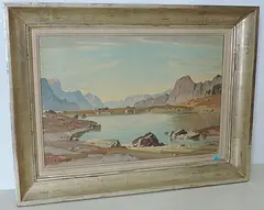 Bergsee by Willy Friedrich Burger, oil on canvas, sold Sep 2017