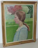 Junge Frau im Park, 1910 by Erich Hermes, oil on canvas, sold Sep 2017