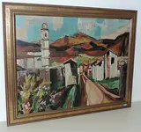 Tessiner Dorf by Karl Hosch, oil on canvas, sold Sep 2017