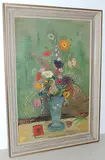 Blumenstillleben in blauer Vase by Margherita Osswald-Toppi, oil on board, sold Sep 2017