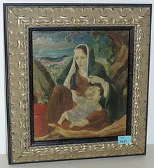 Mutter mit Kind by Karl Schlageter, oil on panel, offered Sep 2017