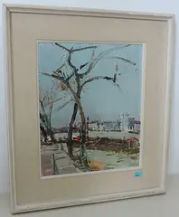 La décrue by Rudolf Zender, oil on board, sold Sep 2017