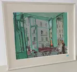 Pariser Bistro, 197(8?) by Rudolf Zender, oil on canvas, sold Sep 2017