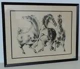 Drei Pferde, Eines von vorne by Hans Erni, 1955, lithograph, sold Sep 2017