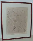 Sybille und die Katze by Hans Erni, 1974, color lithograph, sold Sep 2017